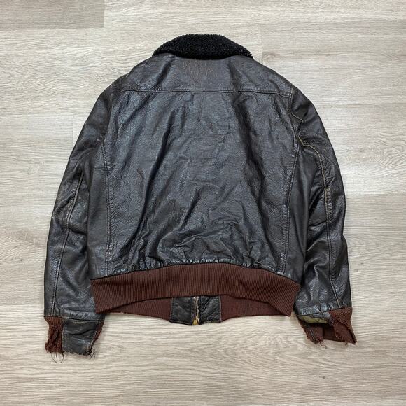 True Vintage 50s 60s Aviator Bomber Flight Jacket Talon Zipper Men's L - Picture 3 of 10